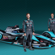 The teal and grey Jaguar Formula E car for 2022